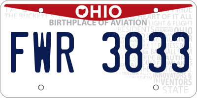 OH license plate FWR3833