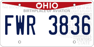 OH license plate FWR3836