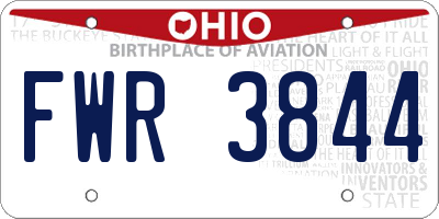 OH license plate FWR3844