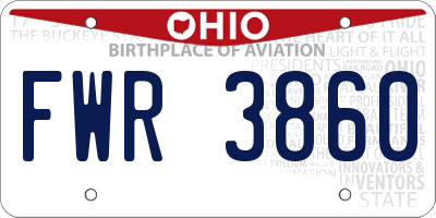 OH license plate FWR3860