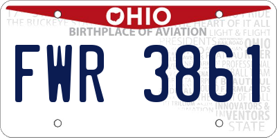 OH license plate FWR3861