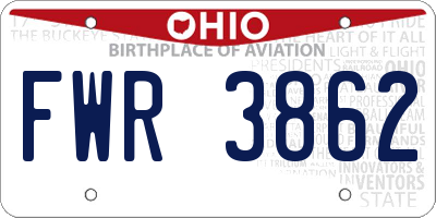 OH license plate FWR3862