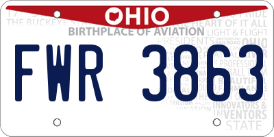 OH license plate FWR3863