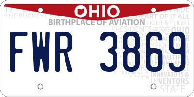 OH license plate FWR3869
