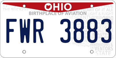 OH license plate FWR3883