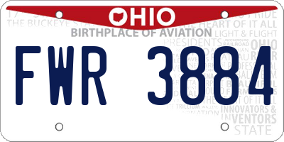 OH license plate FWR3884