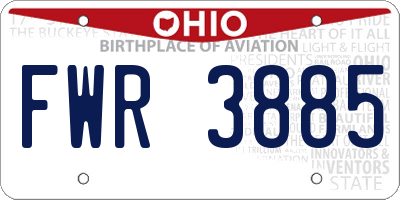 OH license plate FWR3885