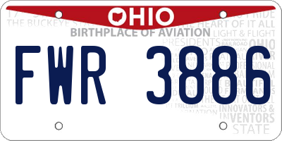 OH license plate FWR3886