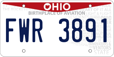OH license plate FWR3891