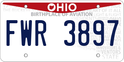 OH license plate FWR3897