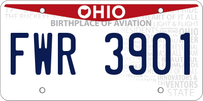 OH license plate FWR3901