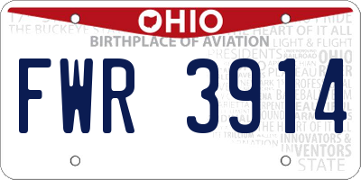 OH license plate FWR3914