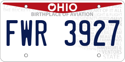 OH license plate FWR3927