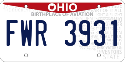 OH license plate FWR3931