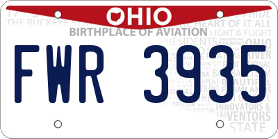 OH license plate FWR3935