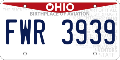 OH license plate FWR3939