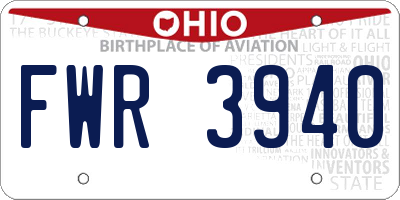 OH license plate FWR3940