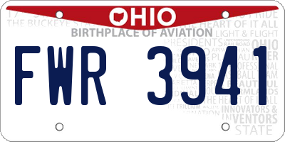 OH license plate FWR3941