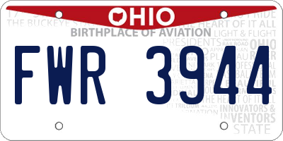 OH license plate FWR3944