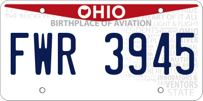 OH license plate FWR3945