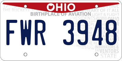 OH license plate FWR3948