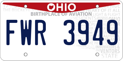 OH license plate FWR3949