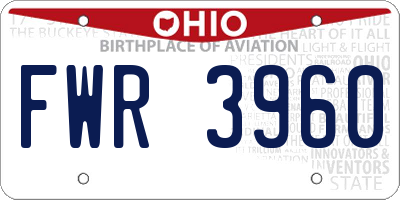 OH license plate FWR3960