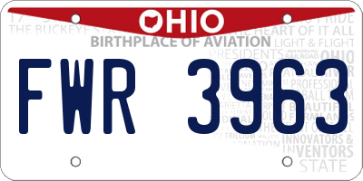 OH license plate FWR3963