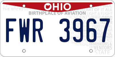 OH license plate FWR3967