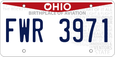 OH license plate FWR3971