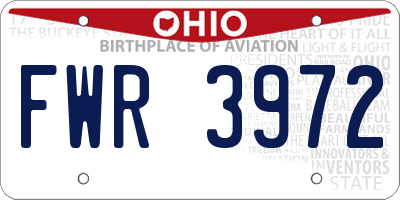 OH license plate FWR3972