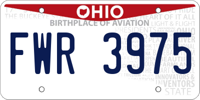 OH license plate FWR3975