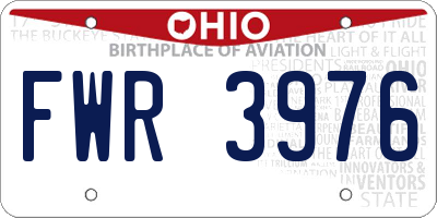OH license plate FWR3976