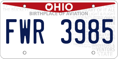 OH license plate FWR3985