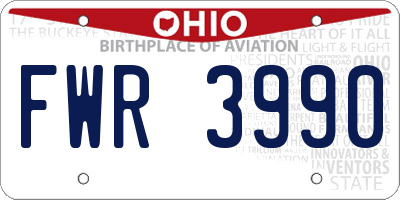 OH license plate FWR3990
