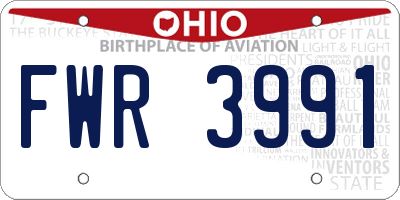 OH license plate FWR3991
