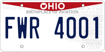 OH license plate FWR4001