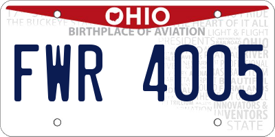 OH license plate FWR4005