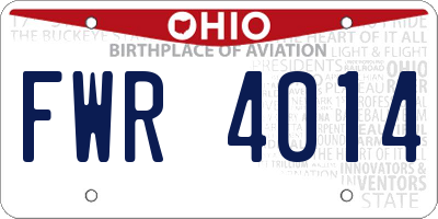 OH license plate FWR4014