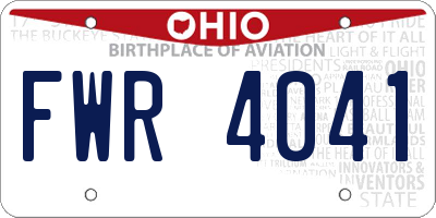 OH license plate FWR4041