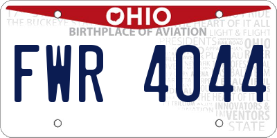 OH license plate FWR4044