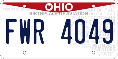 OH license plate FWR4049