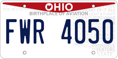OH license plate FWR4050