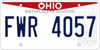 OH license plate FWR4057