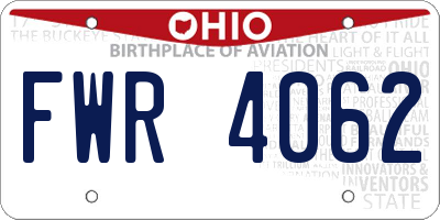 OH license plate FWR4062