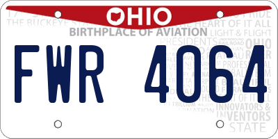 OH license plate FWR4064