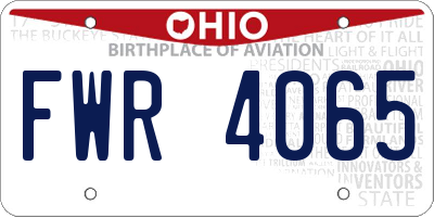 OH license plate FWR4065