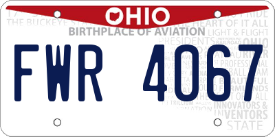 OH license plate FWR4067