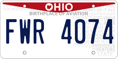 OH license plate FWR4074