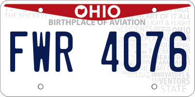 OH license plate FWR4076